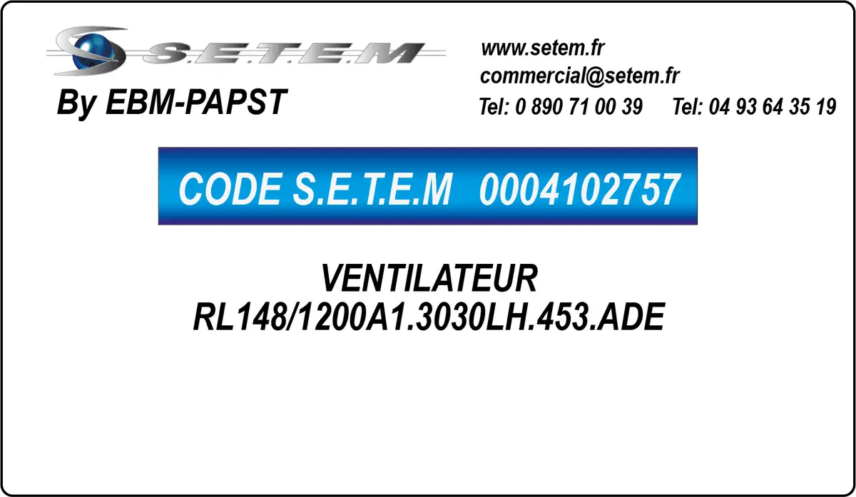 0004102757-VENTILATEUR EBMPAPST RL148/1200A1.3030LH.453.ADE