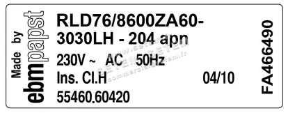 0004102766-VENTILATEUR EBMPAPST RLD76/8600ZA60-3030LH-204APN 2