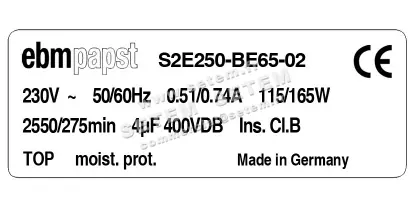 0004102928-VENTILATEUR EBMPAPST S2E250.BE65.02 2