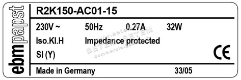 0004103050-MOTOTURBINE EBMPAPST R2K150-AC01-15 2