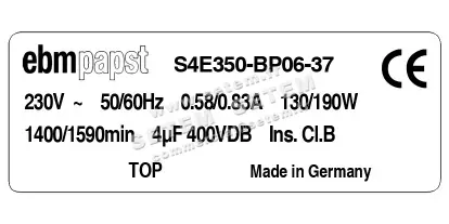 0004103408-VENTILATEUR EBMPAPST S4E350.BP06.37 2