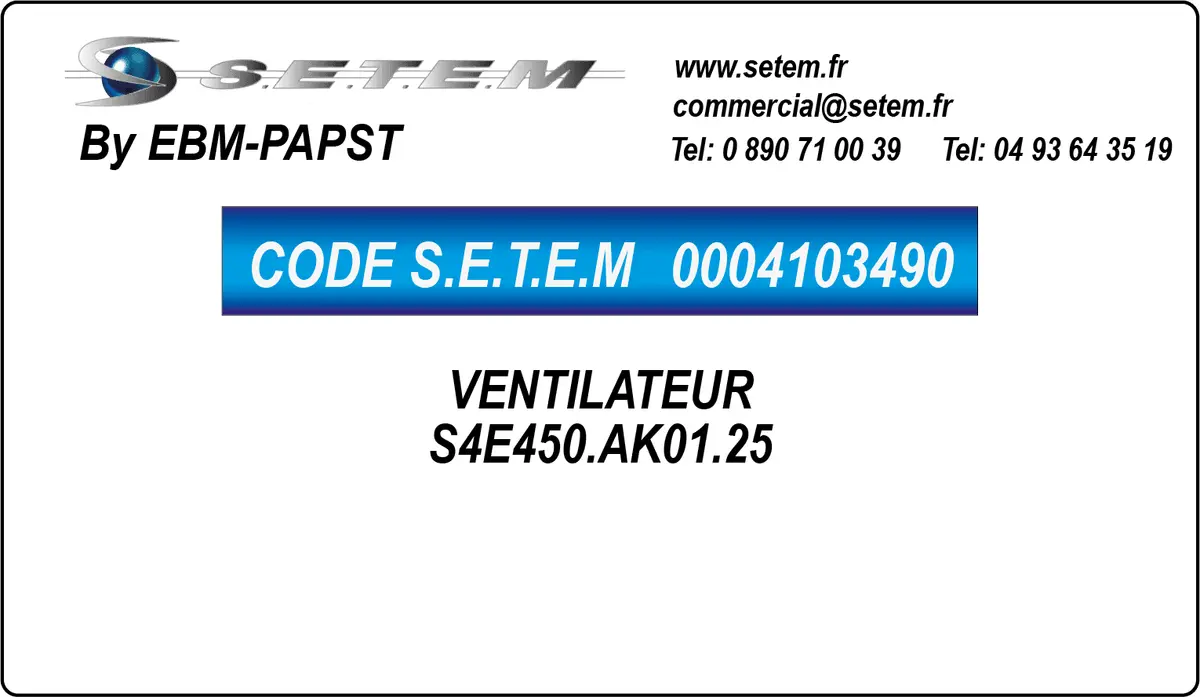 0004103490-VENTILATEUR EBMPAPST S4E450.AK01.25