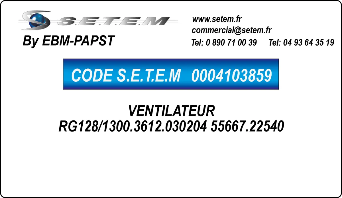 0004103859-VENTILATEUR EBMPAPST RG128/1300.3612.030204 *55667.22540*