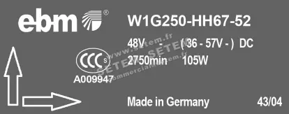 0004103882-VENTILATEUR EBMPAPST W1G250.HH67.52 3