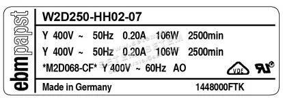 0004103962-VENTILATEUR EBMPAPST W2D250.HH02.07 3