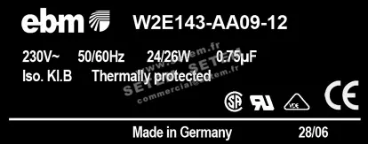 0004104012-VENTILATEUR EBMPAPST W2E143-AA09-12 3