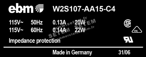 0004104277-VENTILATEUR EBMPAPST W2S107-AA15-C4 2