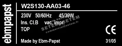 0004104300-VENTILATEUR EBMPAPST W2S130-AA03-46 3