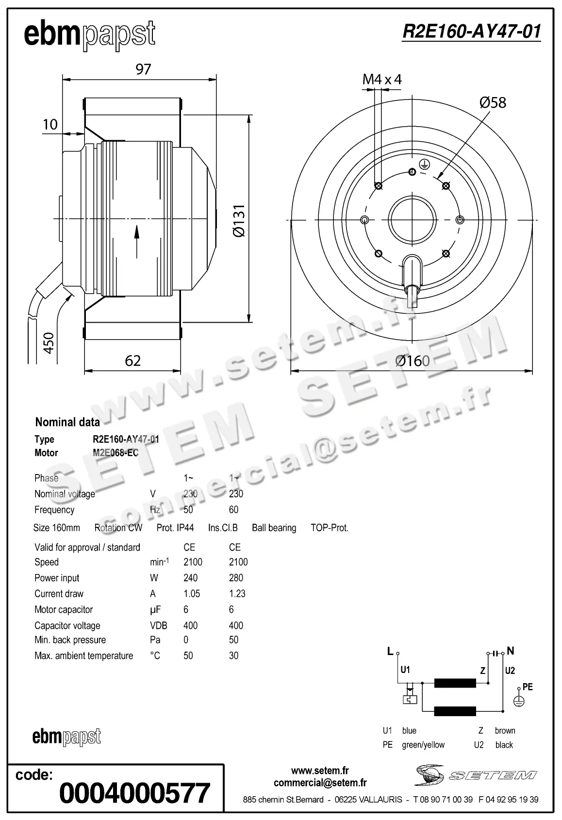 0004104474-MOTOTURBINE EBMPAPST R2E160.AY47.01 2