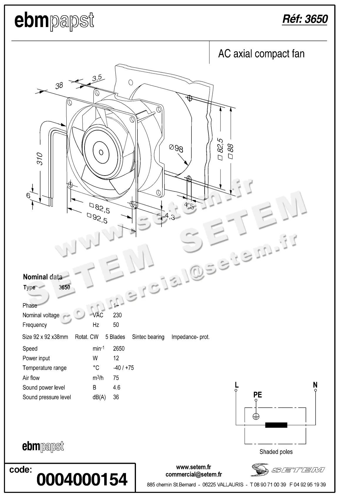 0004104772-VENTILATEUR EBM-PAPST 3650 2