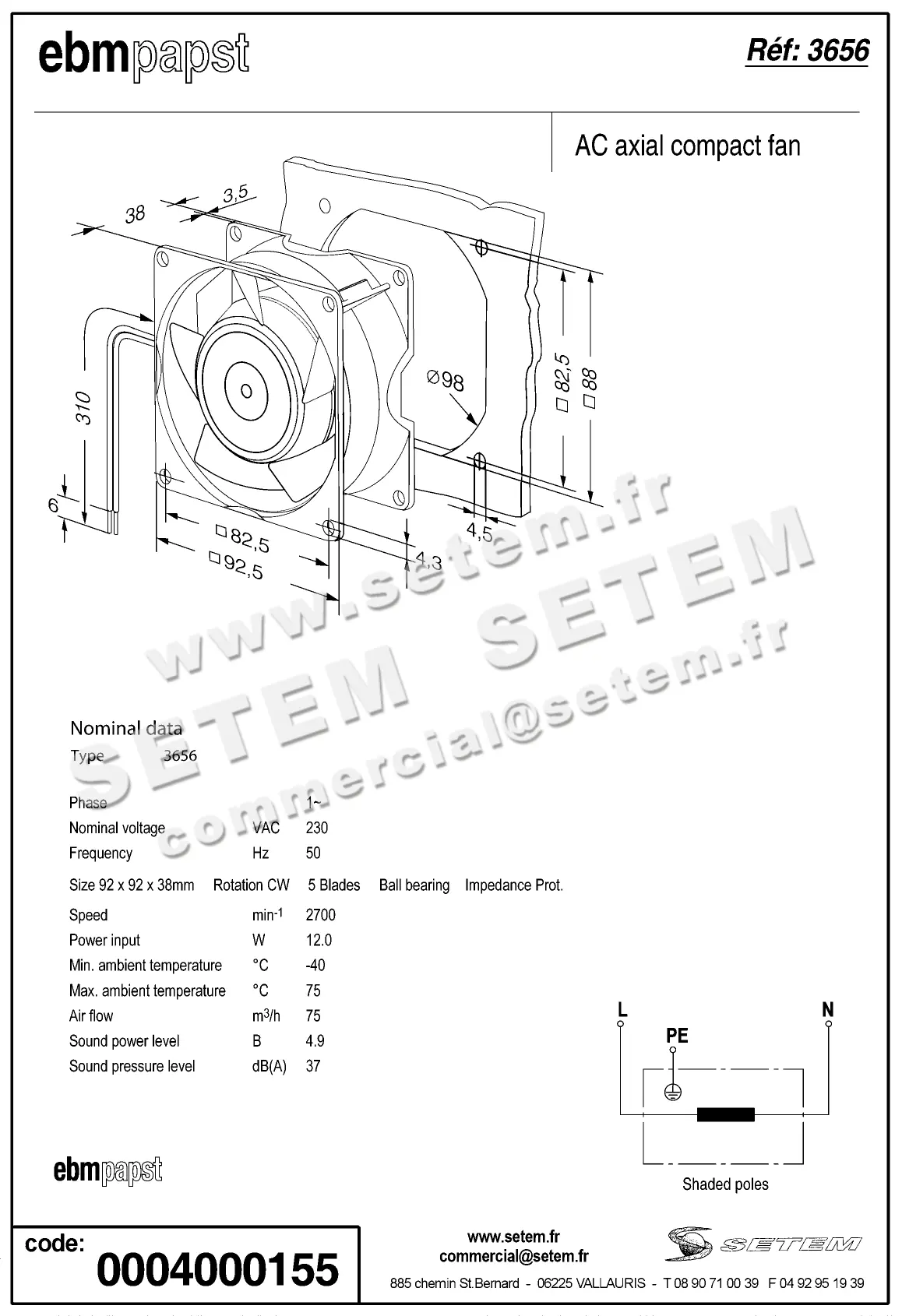 0004104773-VENTILATEUR EBMPAPST 3656 2