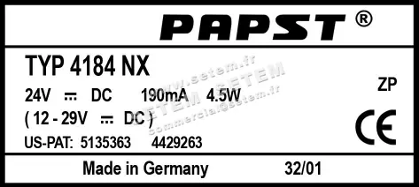 0004104776-VENTILATEUR EBMPAPST 4184NX 2