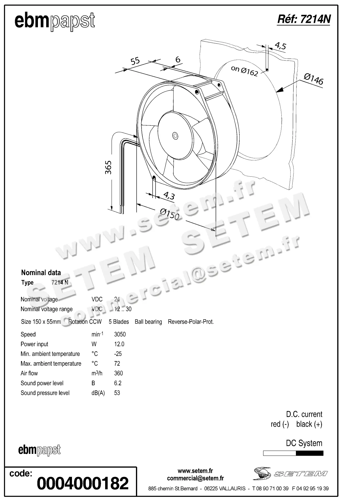 0004104805-VENTILATEUR EBMPAPST 7214N