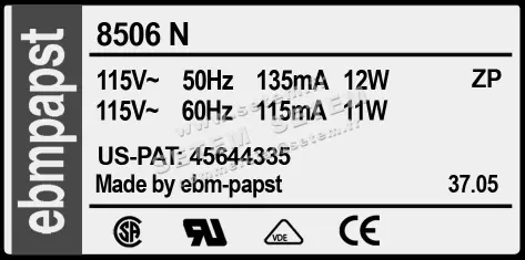 0004104813-VENTILATEUR EBMPAPST 8506N 2