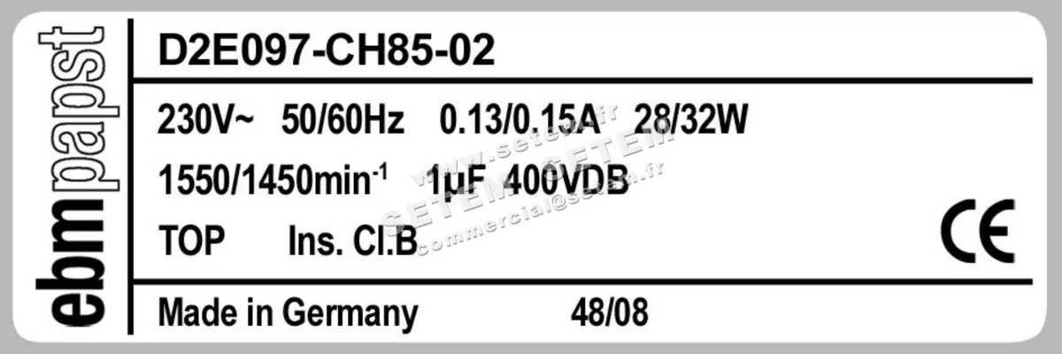 0004104826-VENTILATEUR EBMPAPST D2E097.CH85.02 3