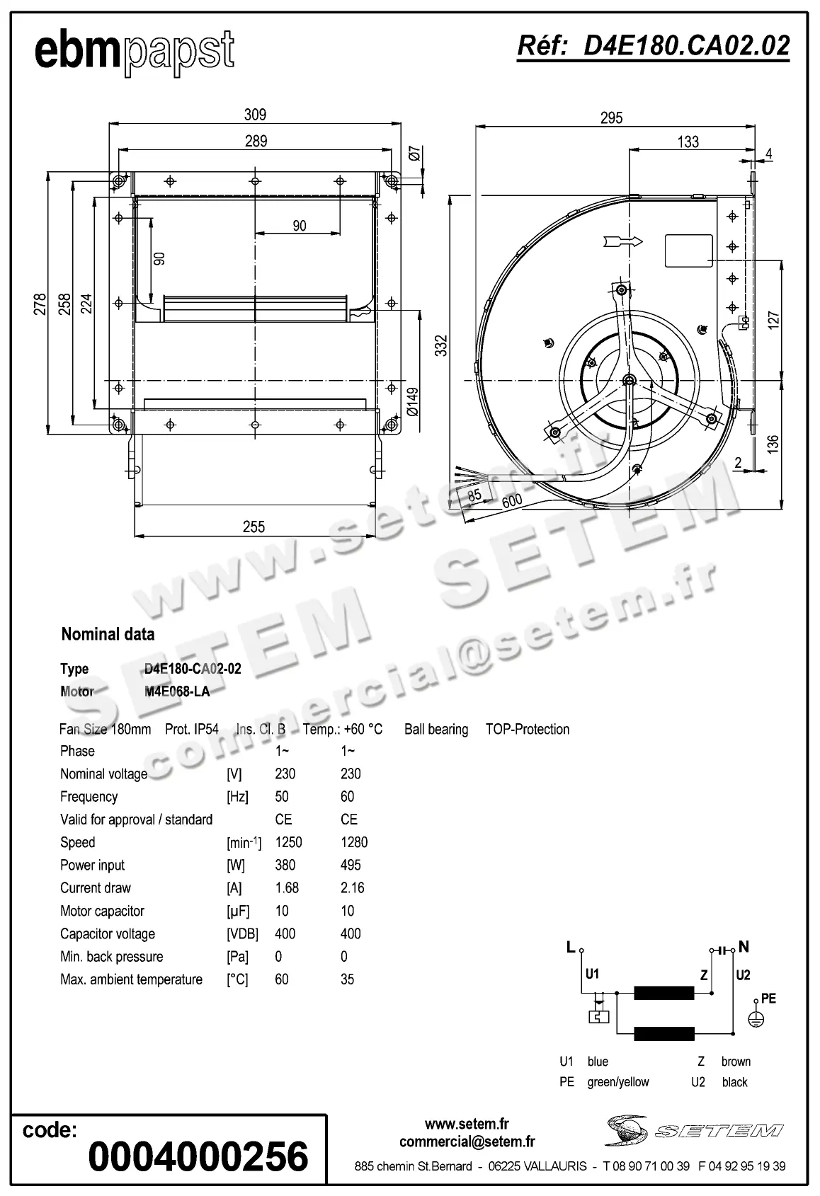 0004104843-VENTILATEUR EBMPAPST D4E180.CA02.02 2