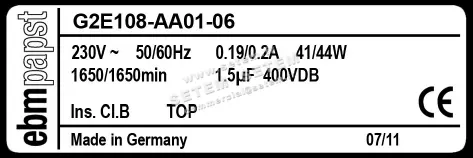 0004104847-VENTILATEUR EBMPAPST G2E108.AA01.56 2