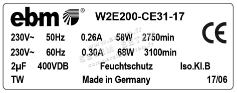 0004104915-VENTILATEUR EBMPAPST W2E200-CE31-17 2