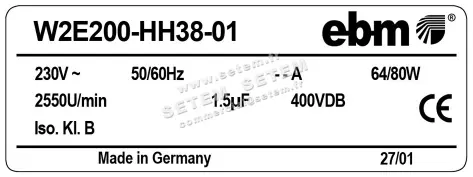 0004104917-VENTILATEUR EBMPAPST W2E200-HH38-01 3