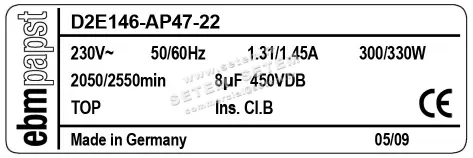 0004104955-VENTILATEUR EBMPAPST D2E146.AP47.22 3