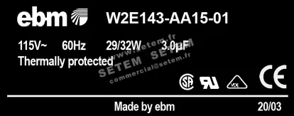 0004104962-VENTILATEUR EBMPAPST W2E143.AA15.01 3