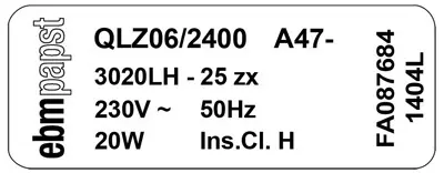 0004105040-VENTILATEUR EBMPAPST QLZ06/2400 A47-3020LH-25 ZX 3