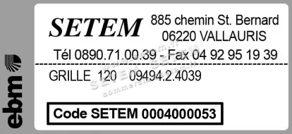 0004105069-GRILLE EBMPAPST 120 09494.2.4039 2