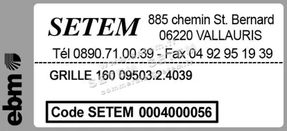 0004105070-GRILLE EBMPAPST 160 09503.2.4039 2