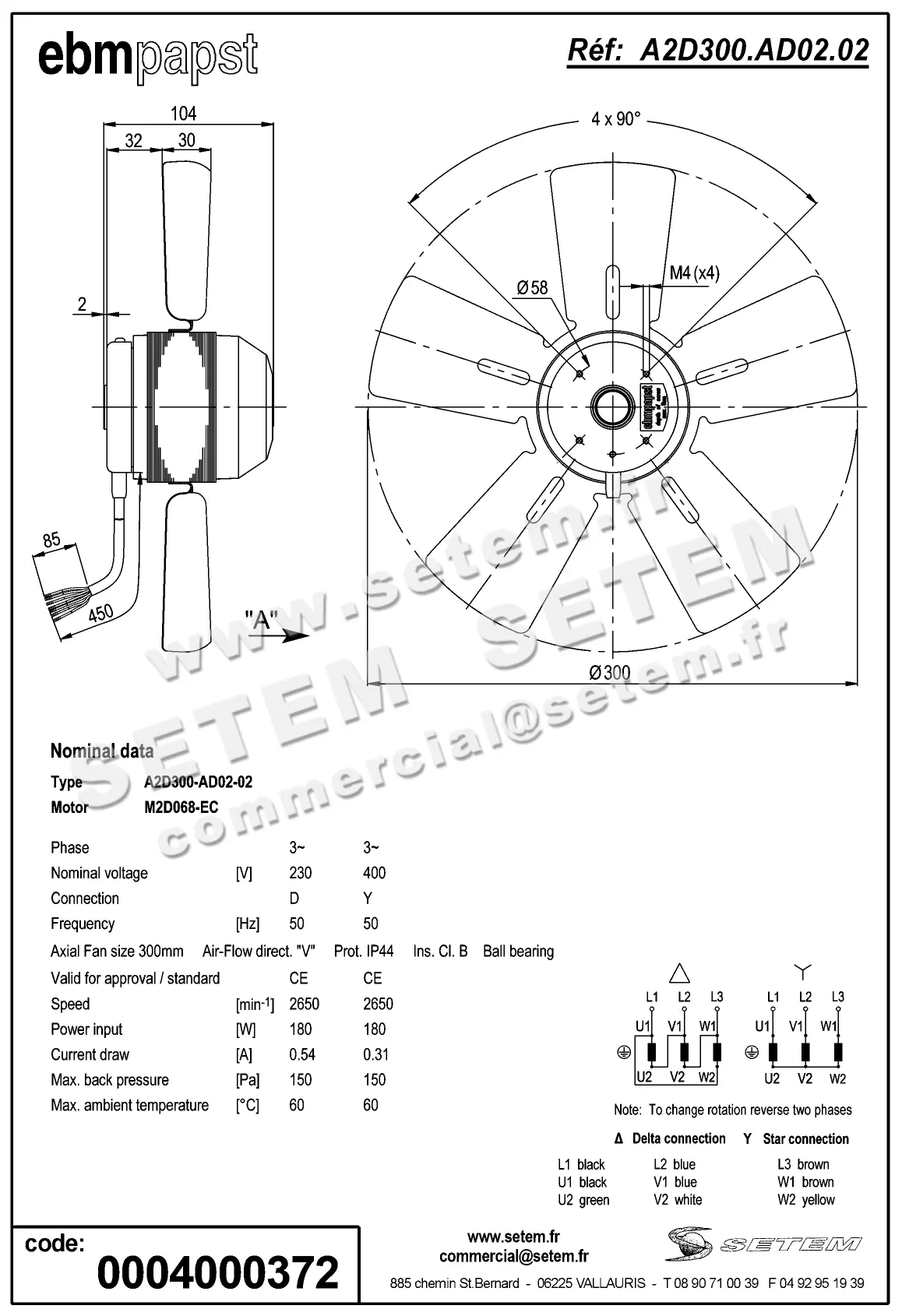 0004105080-MOTOHELICE EBMPAPST A2D300-AD02-02 3