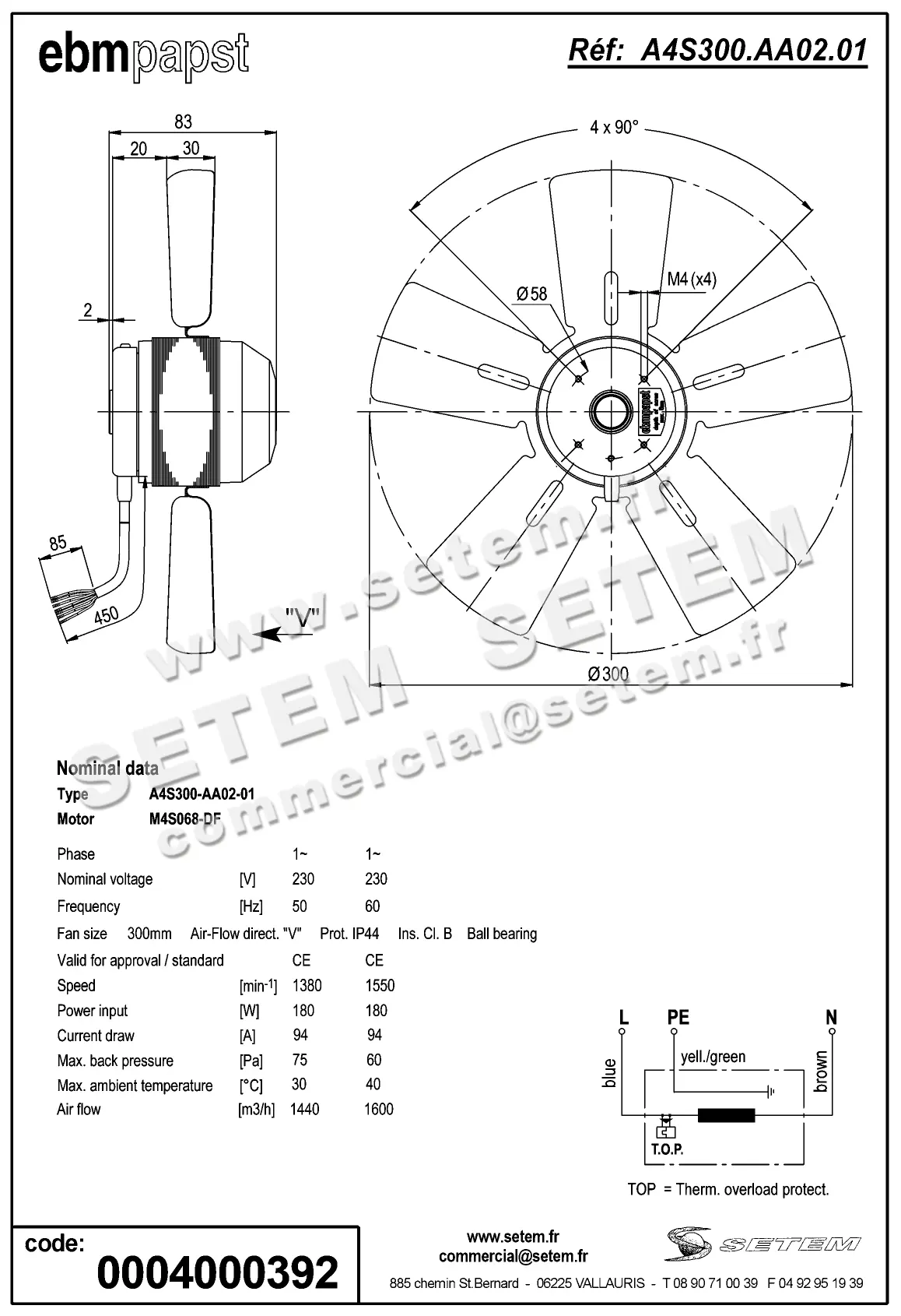 0004105090-MOTOHELICE EBMPAPST A4S300-AA02-01 2