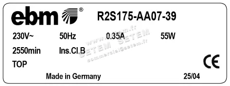 0004105092-MOTOTURBINE EBMPAPST R2S175-AA07-39 3