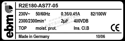 0004105097-MOTOTURBINE EBMPAPST R2E180-AS77-05 3