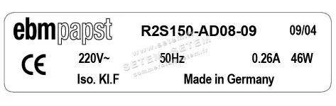 0004105107-MOTOTURBINE EBMPAPST R2S150.AD08.09 2