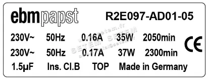 0004105109-MOTOTURBINE EBMPAPST R2E097-AD01-05 3