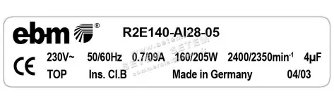 0004105113-MOTOTURBINE EBMPAPST R2E140.AI28.05 3