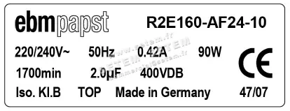 0004105117-MOTOTURBINE EBMPAPST R2E160.AF24.10 4