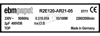 0004105120-MOTOTURBINE EBMPAPST R2E120-AR21-05 3