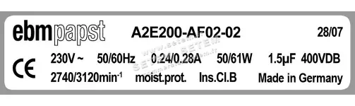 0004105128-MOTOHELICE EBMPAPST A2E200-AF02-02 3