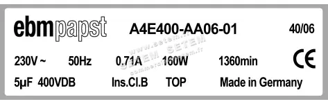 0004105131-MOTOHELICE EBMPAPST A4E400.AA06.01 2