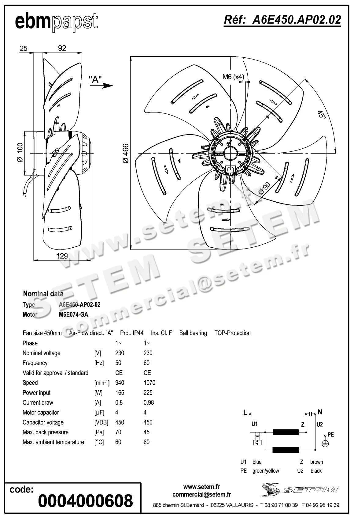 0004105134-MOTOHELICE EBMPAPST A6E450.AP02.02 2