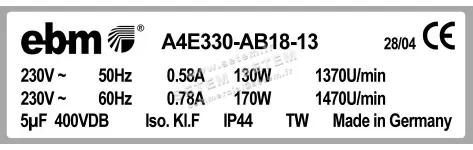 0004105135-MOTOHELICE EBMPAPST A4E330-AB18-13 3