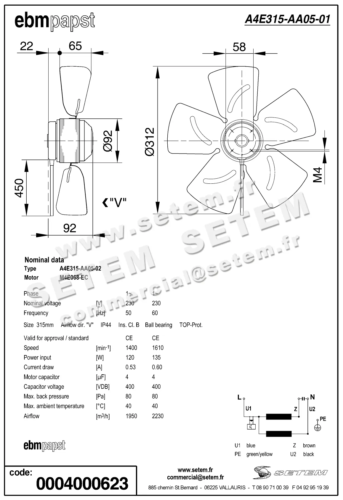 0004105142-MOTOHELICE EBMPAPST A4E315.AA05.01 2
