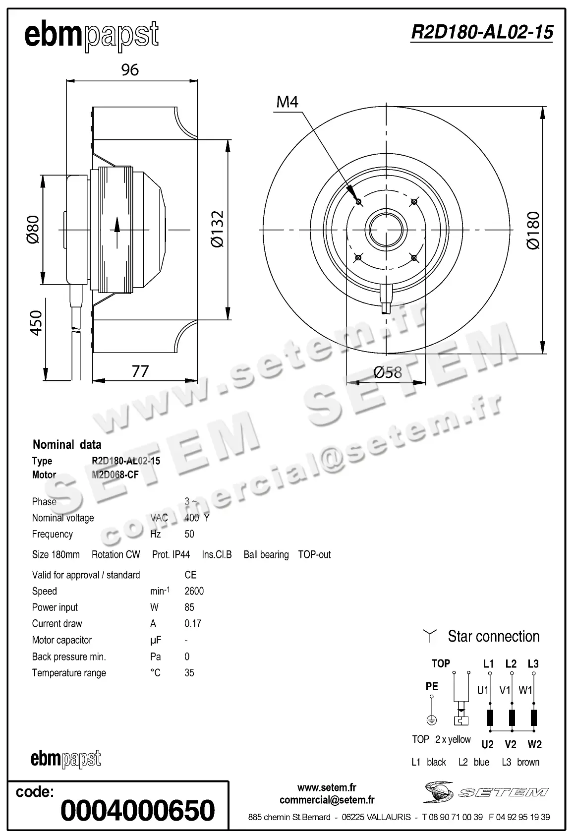 0004105149-MOTOTURBINE EBMPAPST R2D180.AL02.15 2