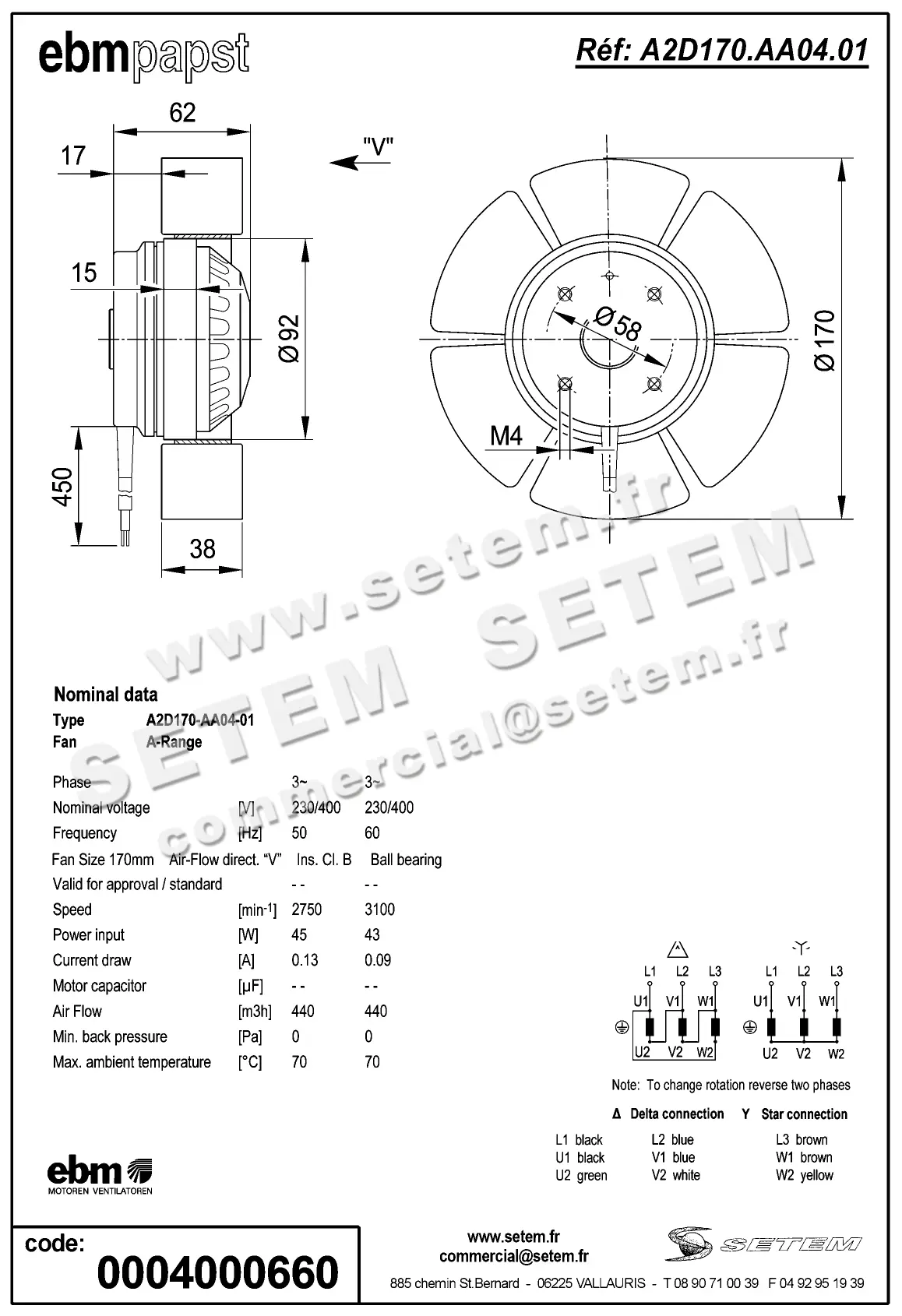 0004105152-MOTOHELICE EBMPAPST A2D170-AA04-01 2