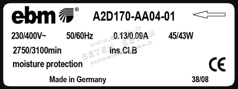 0004105152-MOTOHELICE EBMPAPST A2D170-AA04-01 3