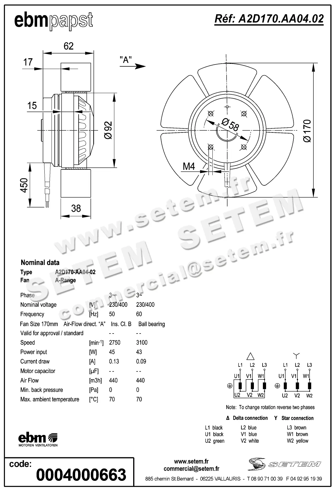 0004105155-MOTOHELICE EBMPAPST A2D170-AA04-02 2