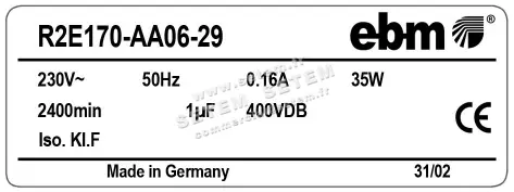 0004105157-MOTOTURBINE EBMPAPST R2E170.AA06.29 2