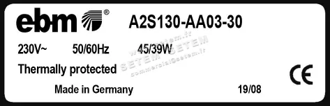 0004105159-MOTOHELICE EBMPAPST A2S130-AA03-30 2