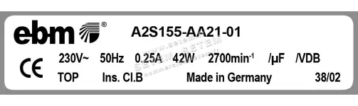 0004105160-MOTOHELICE EBMPAPST A2S155.AA21.01 2