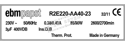 0004105165-MOTOTURBINE EBMPAPST R2E220.AA40.23 3